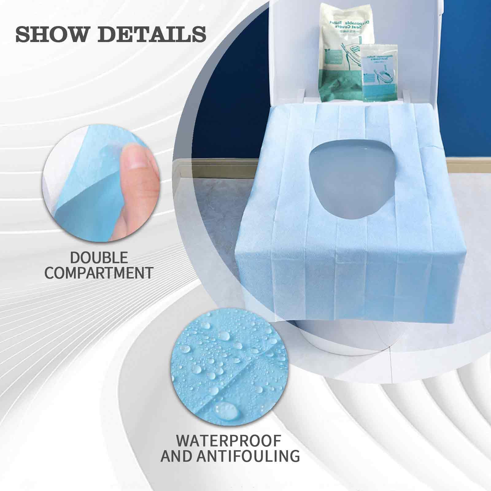 Copriwater USA e Getta Biodegradabili in Carta per Bambini e Adulti, Coprisedili WC Monouso Ecologico Antibatterico Universali 50 Pezzi