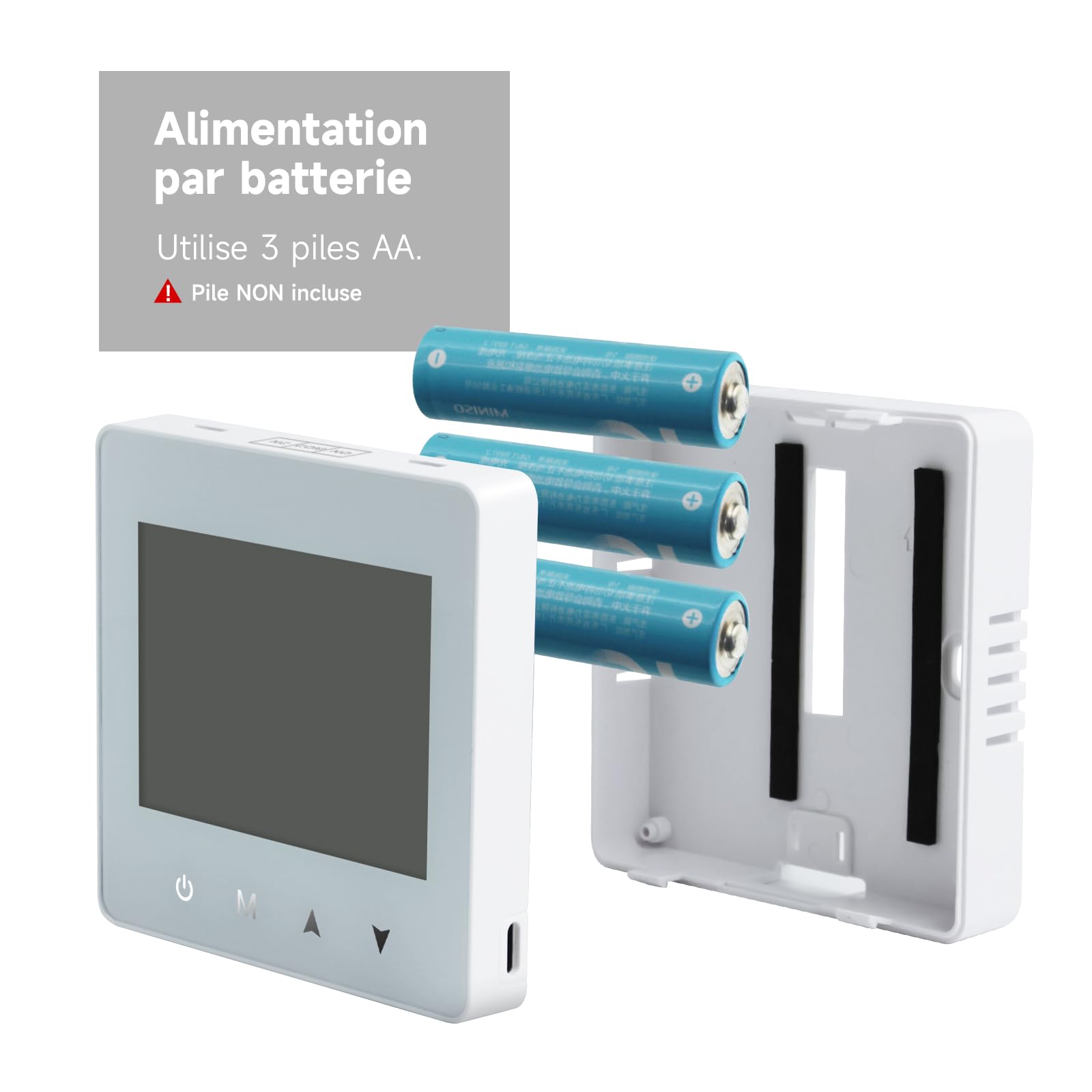Beok Thermostat Chaudiere Gaz Thermostat Chauffage Numérique,Programmable et Contrôle de Chaudière à Eau, Fonctionnement sur Piles 3 AA, BOT - R6W Blanc