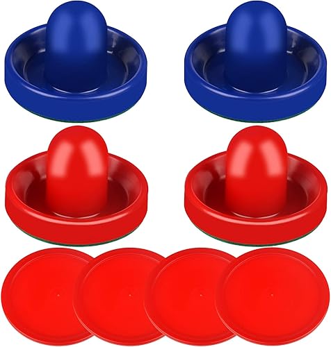 Miniatura 21 de Empujadores de hockey de aire y discos de hockey de aire rojo, asas de portería, accesorios de repuesto para mesas de juego