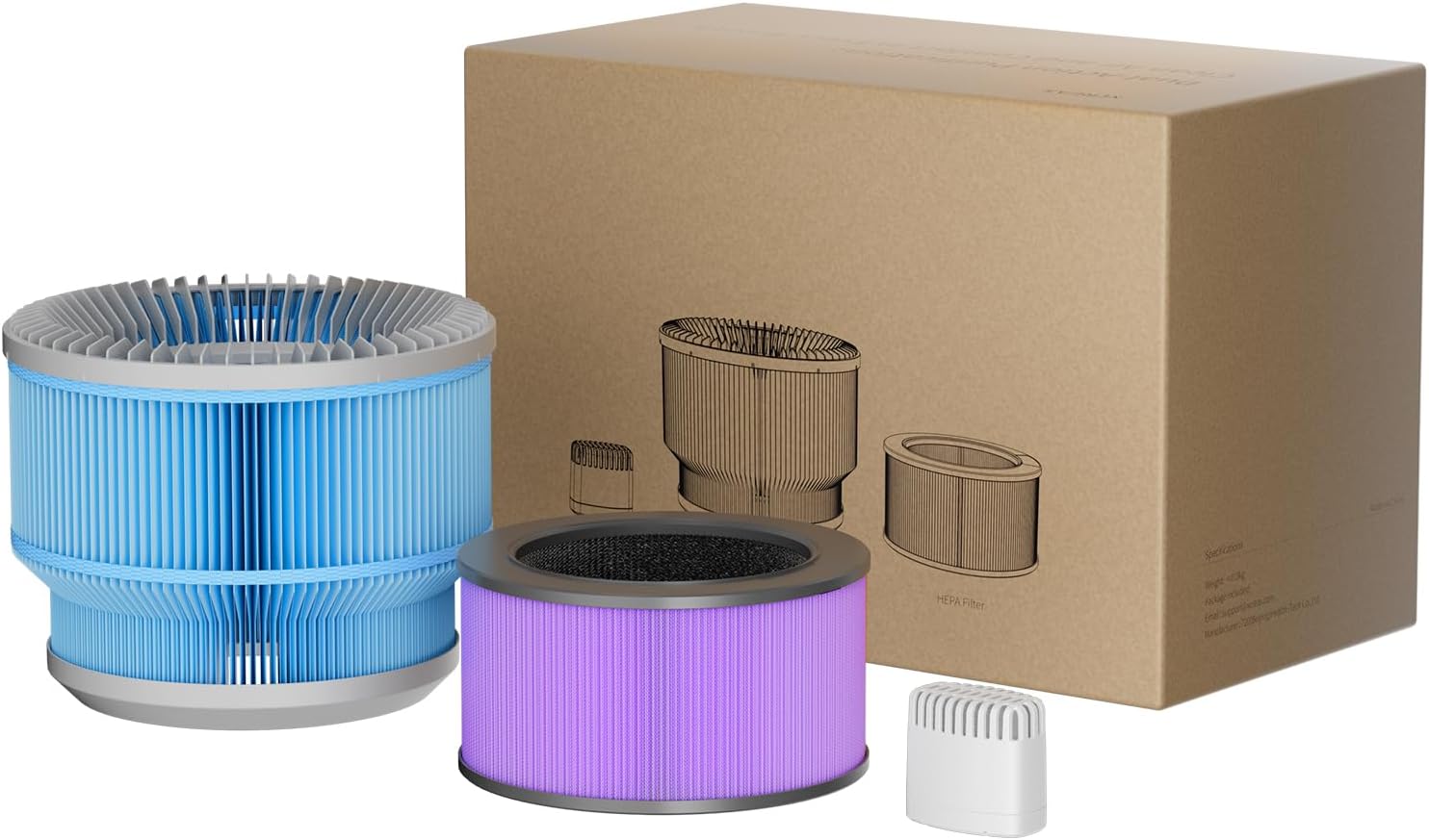 Replacement Filter Set for Humidifier and Air Purifier Combo HP400, 3-Filter Set (Humidifier Filter + HEPA Filter + Water Filter), HP400 Filter-Set of 3