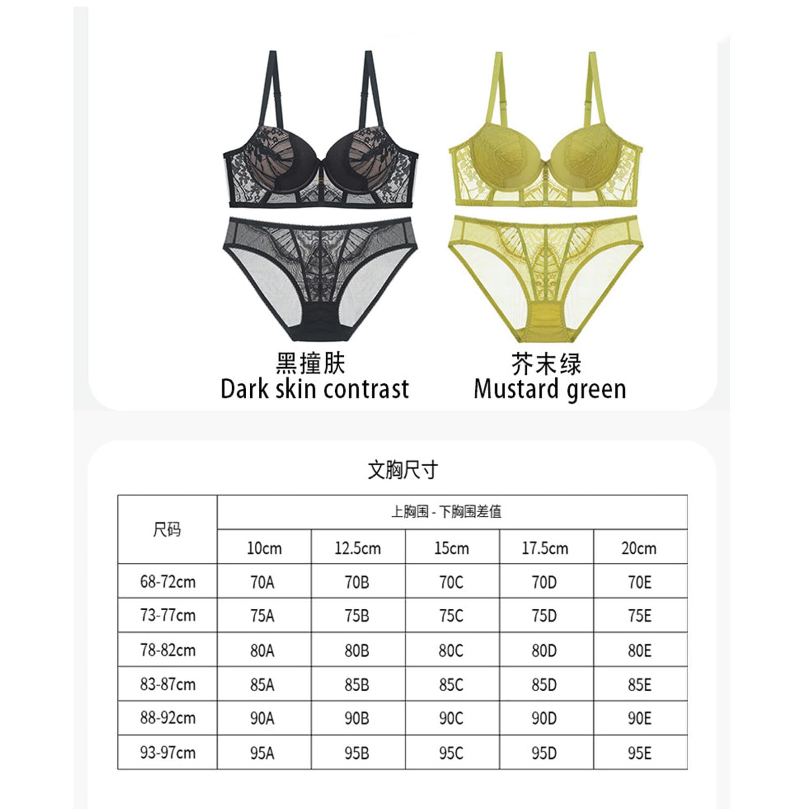 Biancheria Intima Donna Set da Donna in Pizzo Femminile E Mutandini Sottolineato A Push Up Rossa-bianco-32 70b