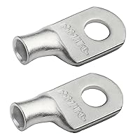 Vista 240 de SELTERM 25 piezas de lengüetas de cable de batería de cobre estañado de grado marino de 2/0 AWG de 3/8 pulgadas, terminales de anillo de calibre 00