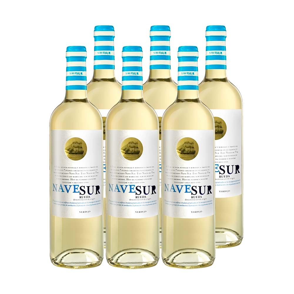 Nave Sur Verdejo - Vino Blanco DO Rueda (6 Botellas x 750ml)