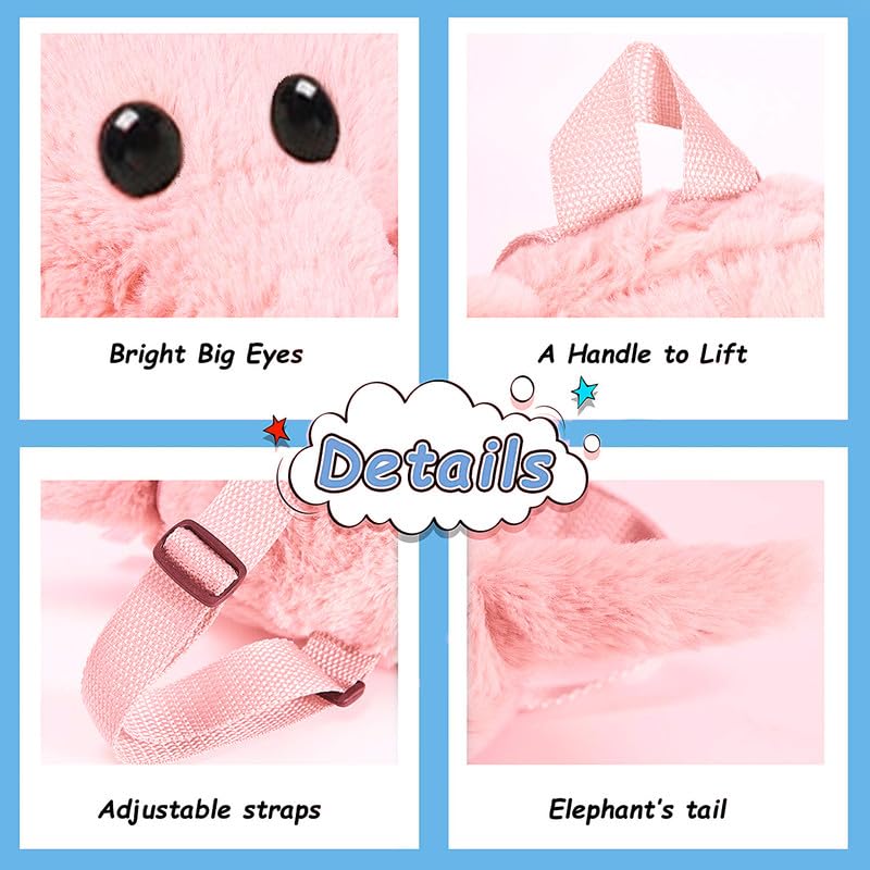Image of Frantic Kids Velvet School Bag soft plush standard Cute Backpack Baby Girl Preschool Mini Travel Bags Ideal for Baby Girl & Baby Boy & Toddlers Picnic Carry Travelling Bags (2-5 Years)