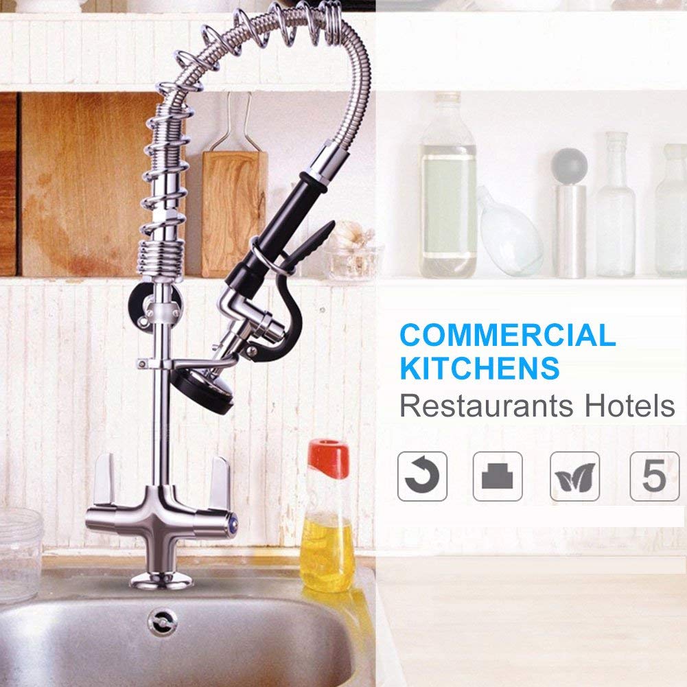 Comercial Grifo con Manguera Flexible de Alta Presión Pulverizador de Fregadero Kit de Reemplazo de Color Negro