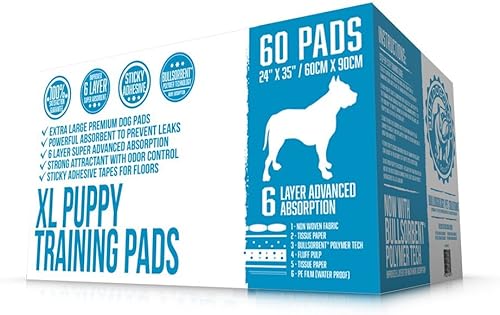 Miniatura 10 de Bulldogology - Almohadillas para orina de cachorros, XXL con cinta adhesiva, almohadillas extra grandes para entrenamiento de perros (30 x 30), 6