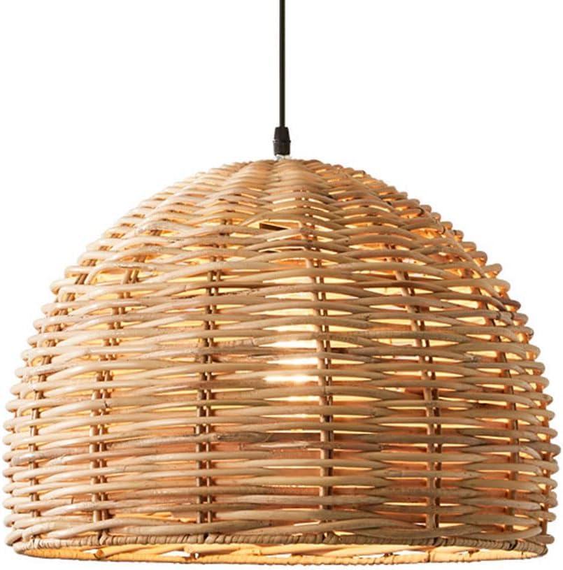 Lustre de chambre moderne nordique lampe suspendue rotin naturel