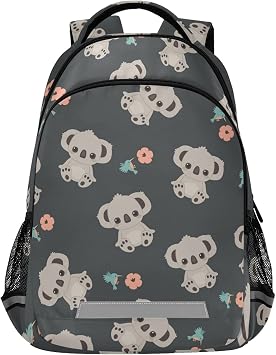 Cartoon Koala Floral Backpack 