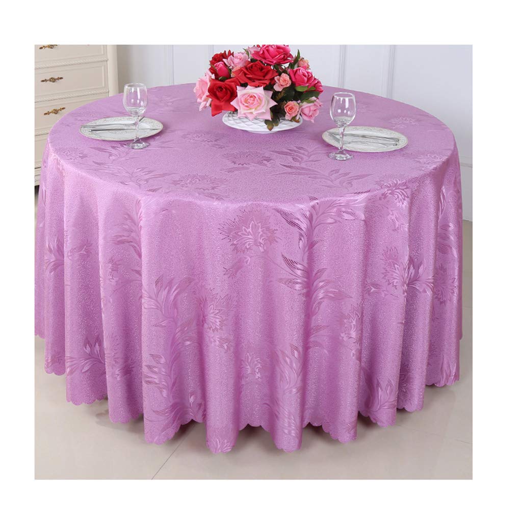 Purple/Red European Tablecloth Round Tablecloth Household Restaurant Hotel Simple Tablecloths Environmental Protection Tablecloth (Color : A Size : Round-180Cm)