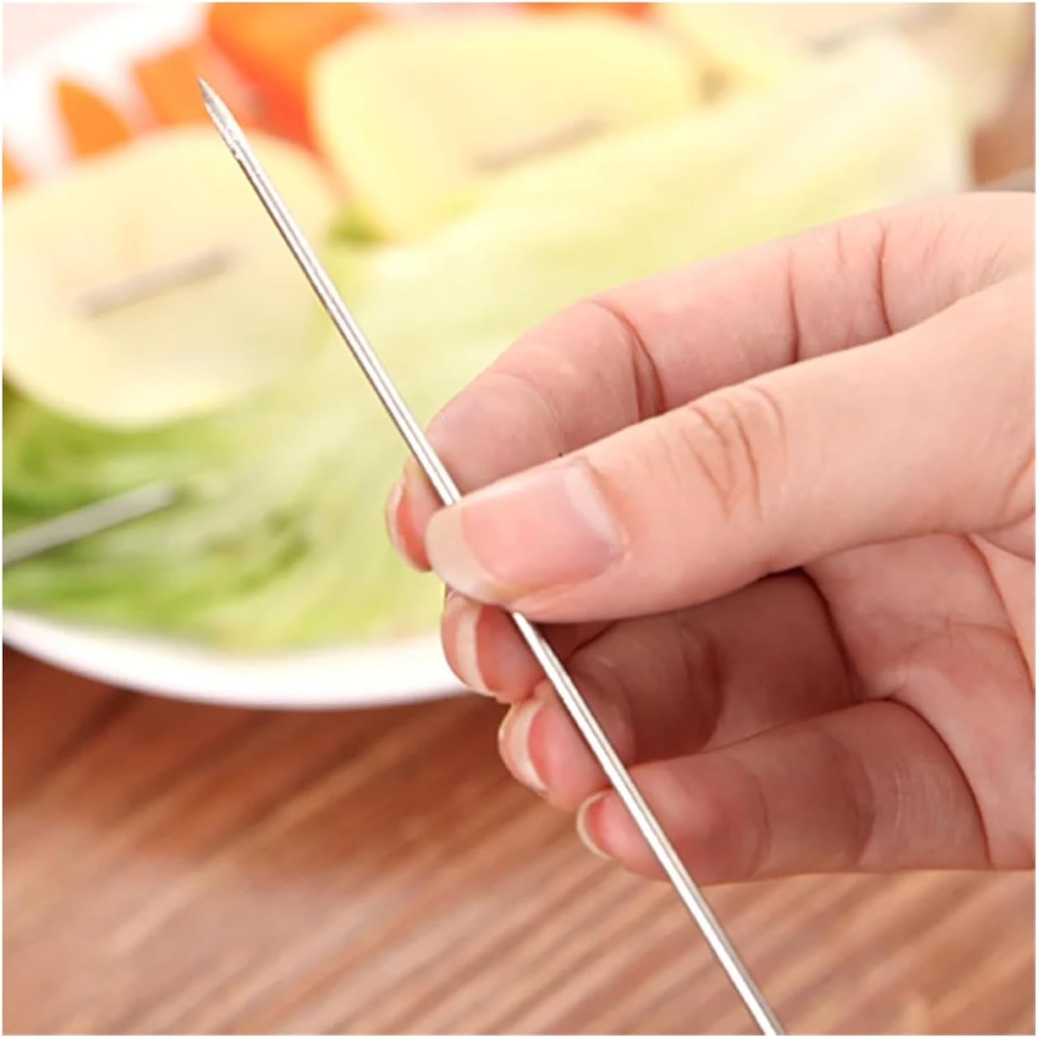 100pcs 1.85mm*38.5cm Stainless Steel Barbecue Grilling BBQ Needles Sticks Skewers
