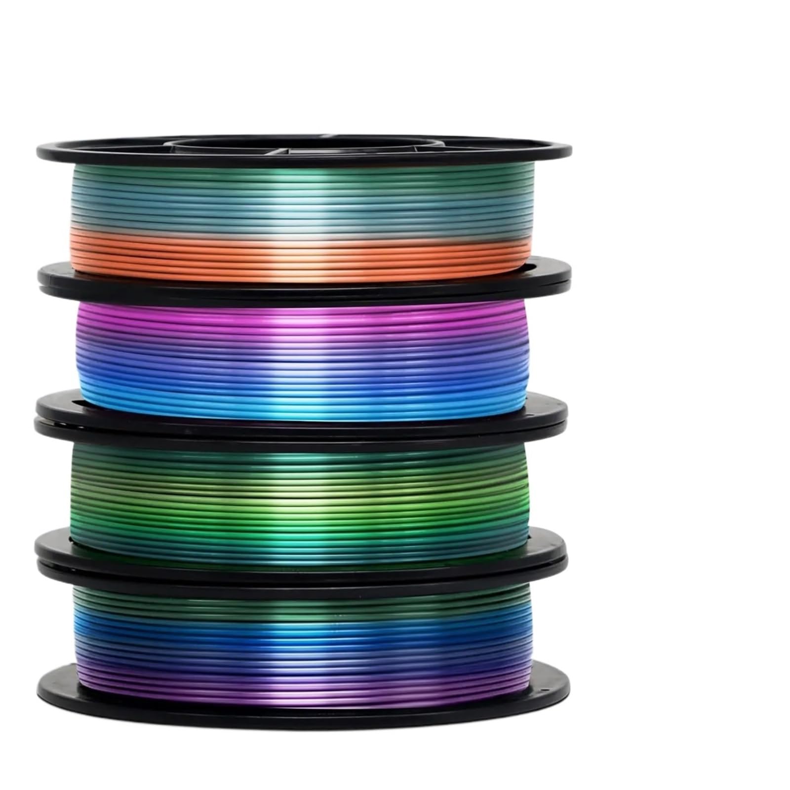 3D Printer Filament, 4 Arten mehrfarbiger PLA-in-1-3D-Druckerfilamente mit schnellem Farbwechsel