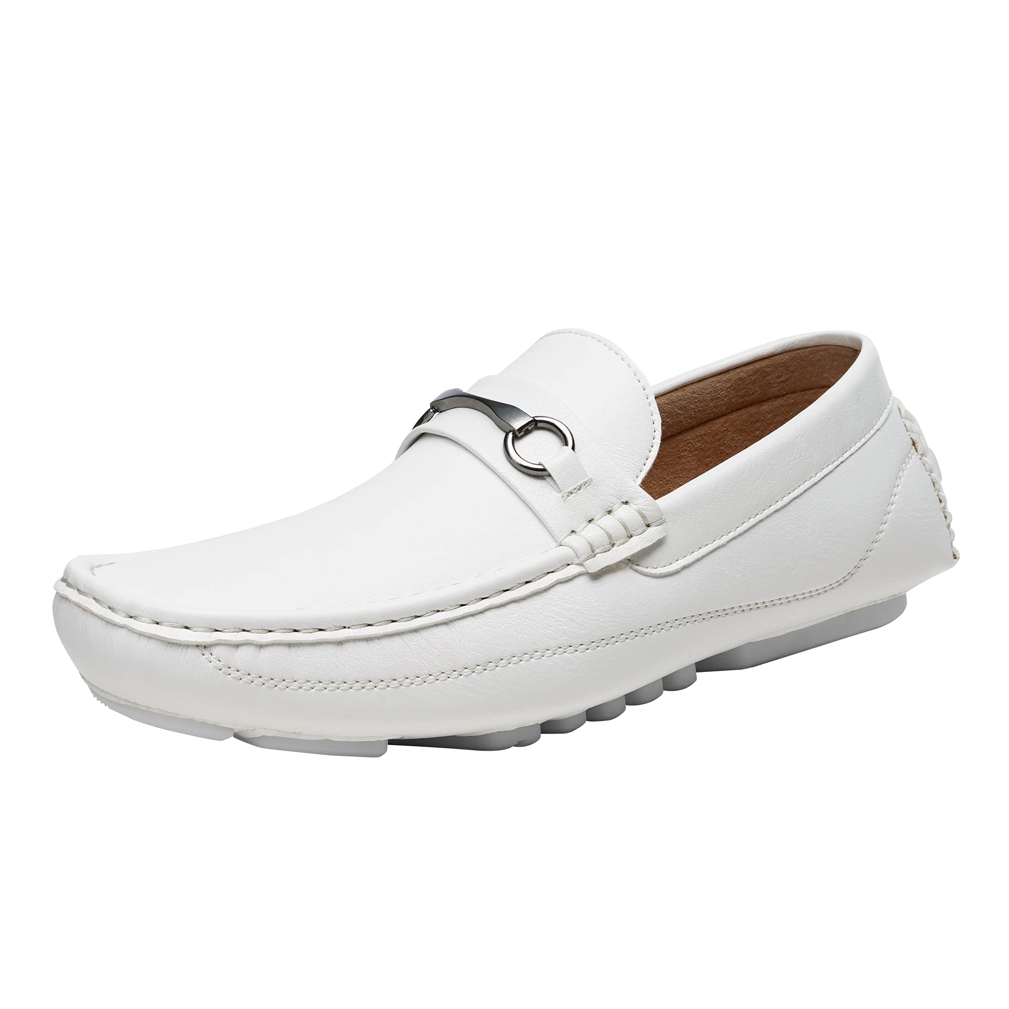 Bruno Marc Men's White Driving Moccasins Penny Loafers Slip on Loafer Shoes Size 9 BM-Pepe-3