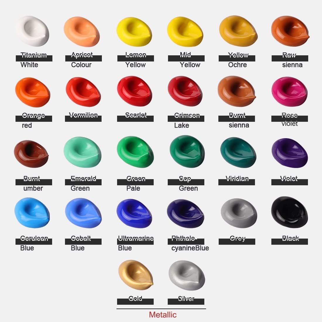Colorful 24 Color Glass Paint Kit and 26 Color Fabric Paint Set