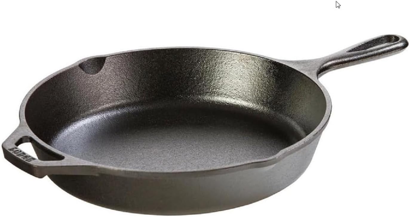 Lodge 10.25 Inch Cast Iron Skillet – Pre-Seasoned Frying Pan with Teardrop Handle – Oven
