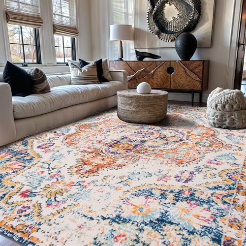 Rugshop Vintage Distressed Bohemian Area Rug for Living Room,Bedroom,Dining Room