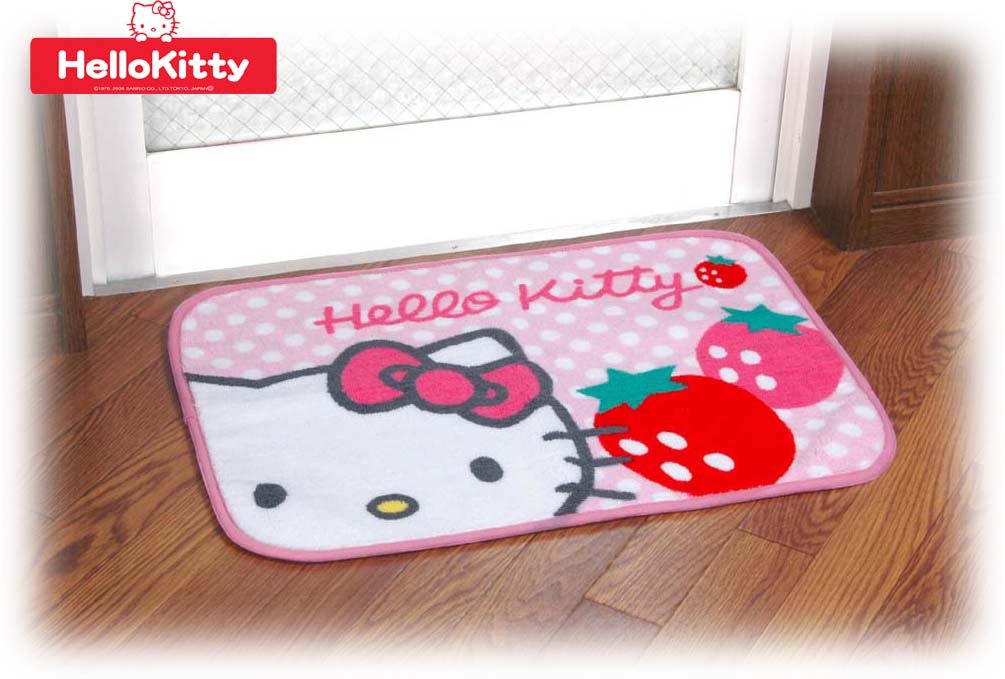 ハローキティ ストロベリー　バスマット Amazon｜Hello kitty ストロベリーバスマット 31425｜浴室足ふきマット