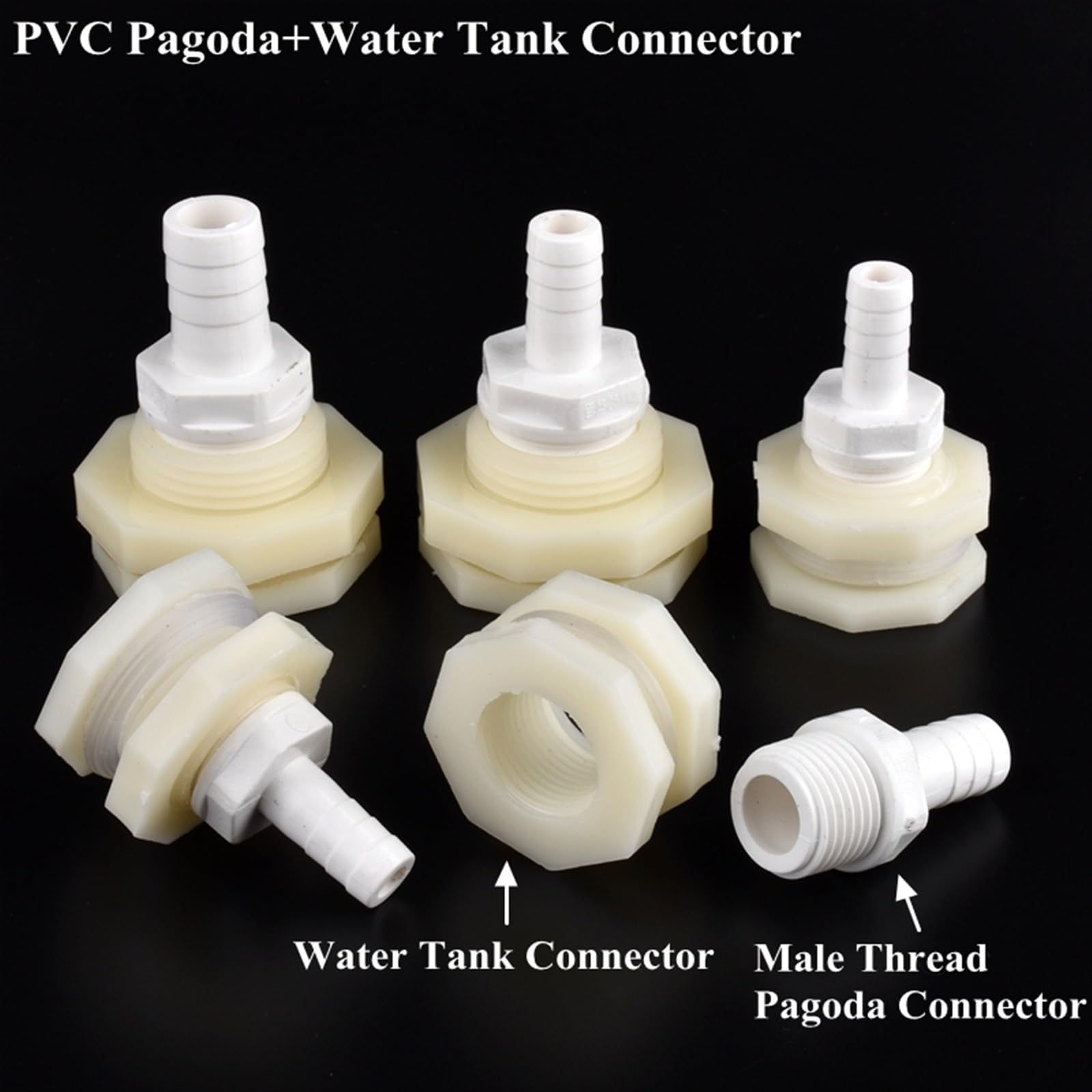 Raccordi per Tubi dell'Acqua, Adattatore for Tubo in PVC Bianco da 1/2" e 3/4" a 8-16 mm for irrigazione da Giardino con Scarico del Serbatoio(3l4 inch 16mm)