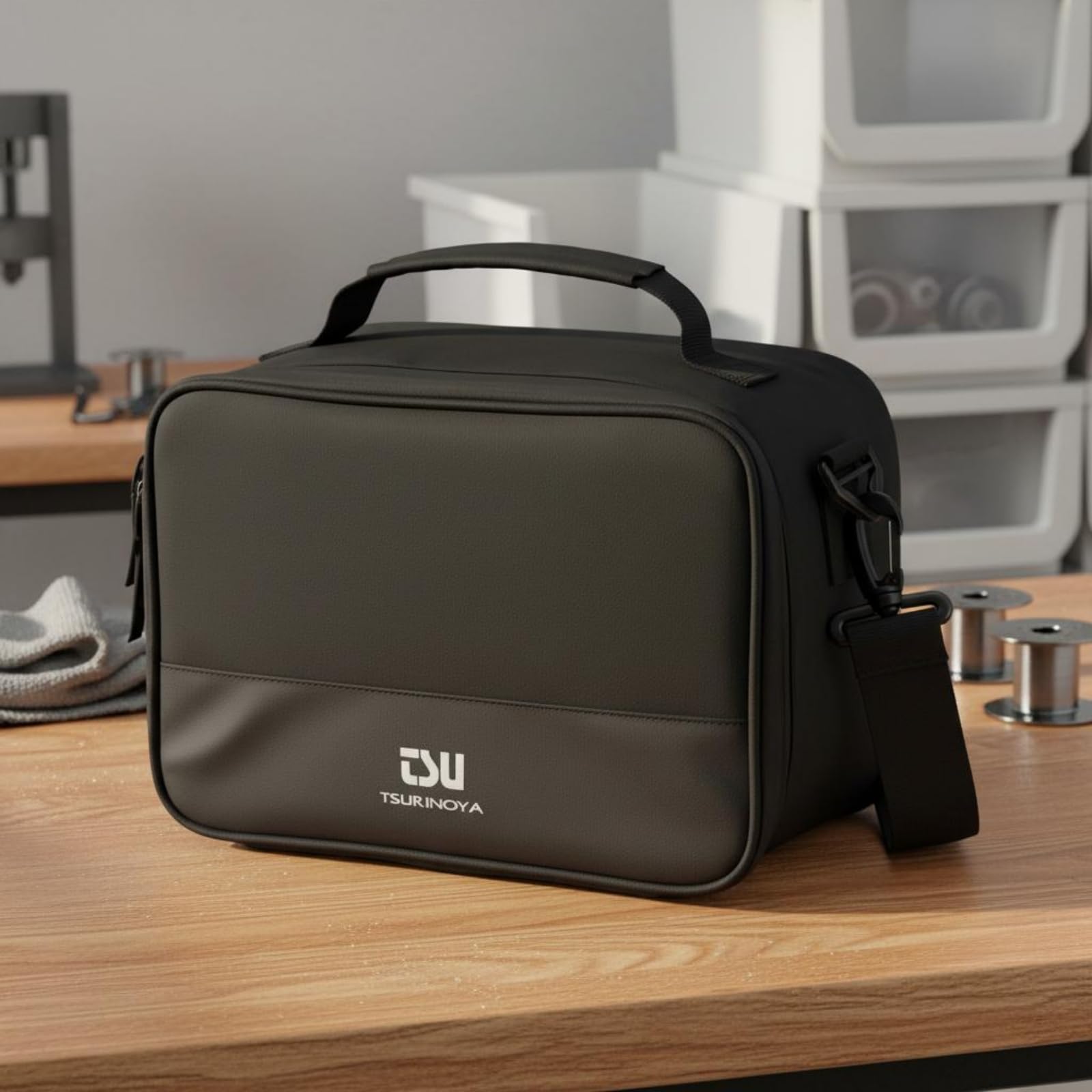 Gralara Étui pour Moulinet de Pêche Sac Rangement Trousse Valise Mallette en Tissu Oxford Dur avec Angles Arrondis et Intérieur Organisé pour Transport Déplacements Maison