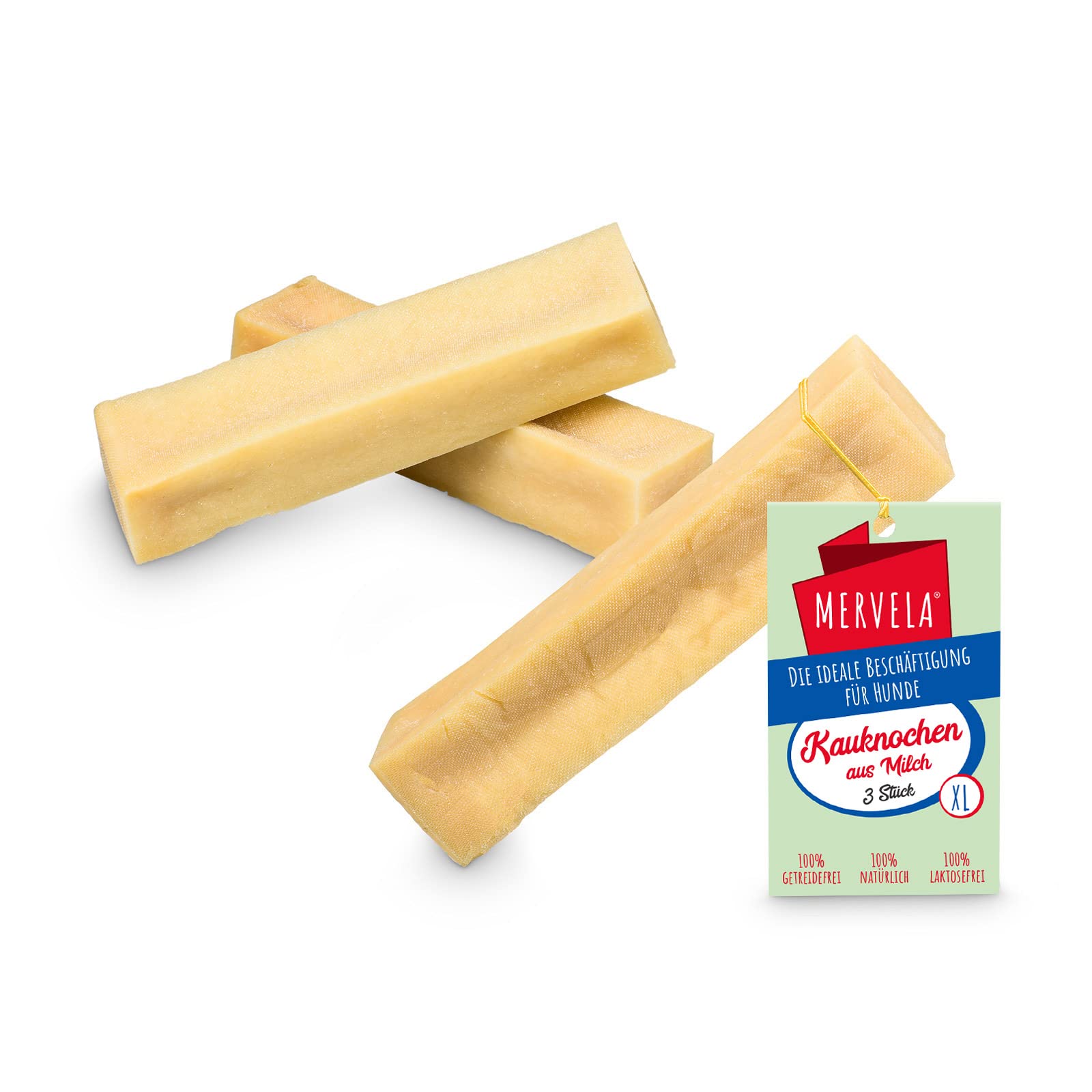 Os à mâcher au Fromage pour Chiens, Délicieux goût de Fromage - 100% Naturel - Soin Dentaire Optimal (très Gros Chiens, 3 pièces)