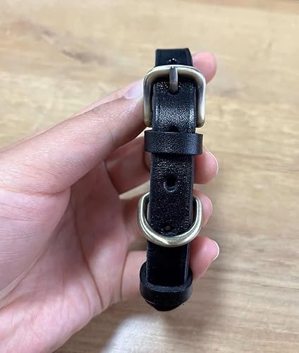 Miniatura 4 de Collar para mascotas, collar de piel con diamantes de imitación ajustable para cachorros para perros pequeños y medianos (XS, negro)