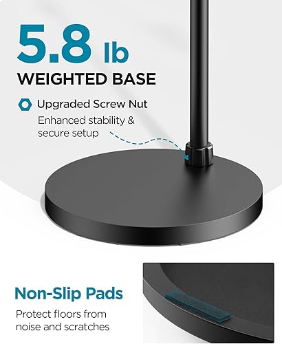 Miniatura 5 de InnoGear Soporte de micrófono, altura máxima de 82.28 pulgadas, soporte de micrófono desmontable para el suelo, soporte de brazo de micrófono con