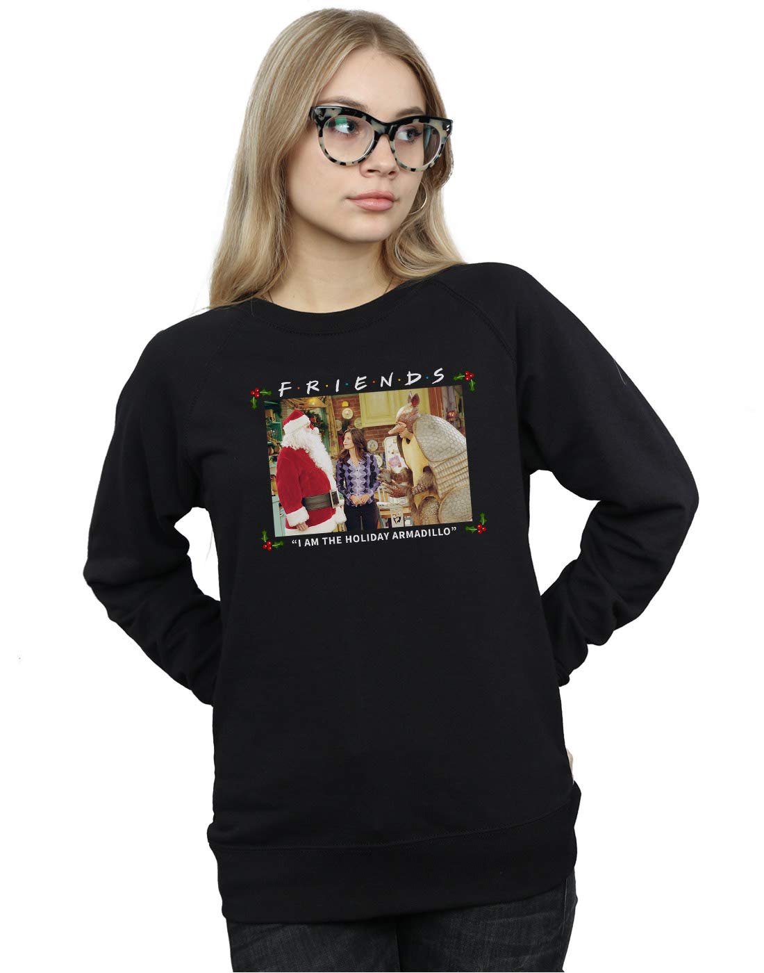 Friends Women's I Am The Holiday Armadillo Sweatshirt Black Large
