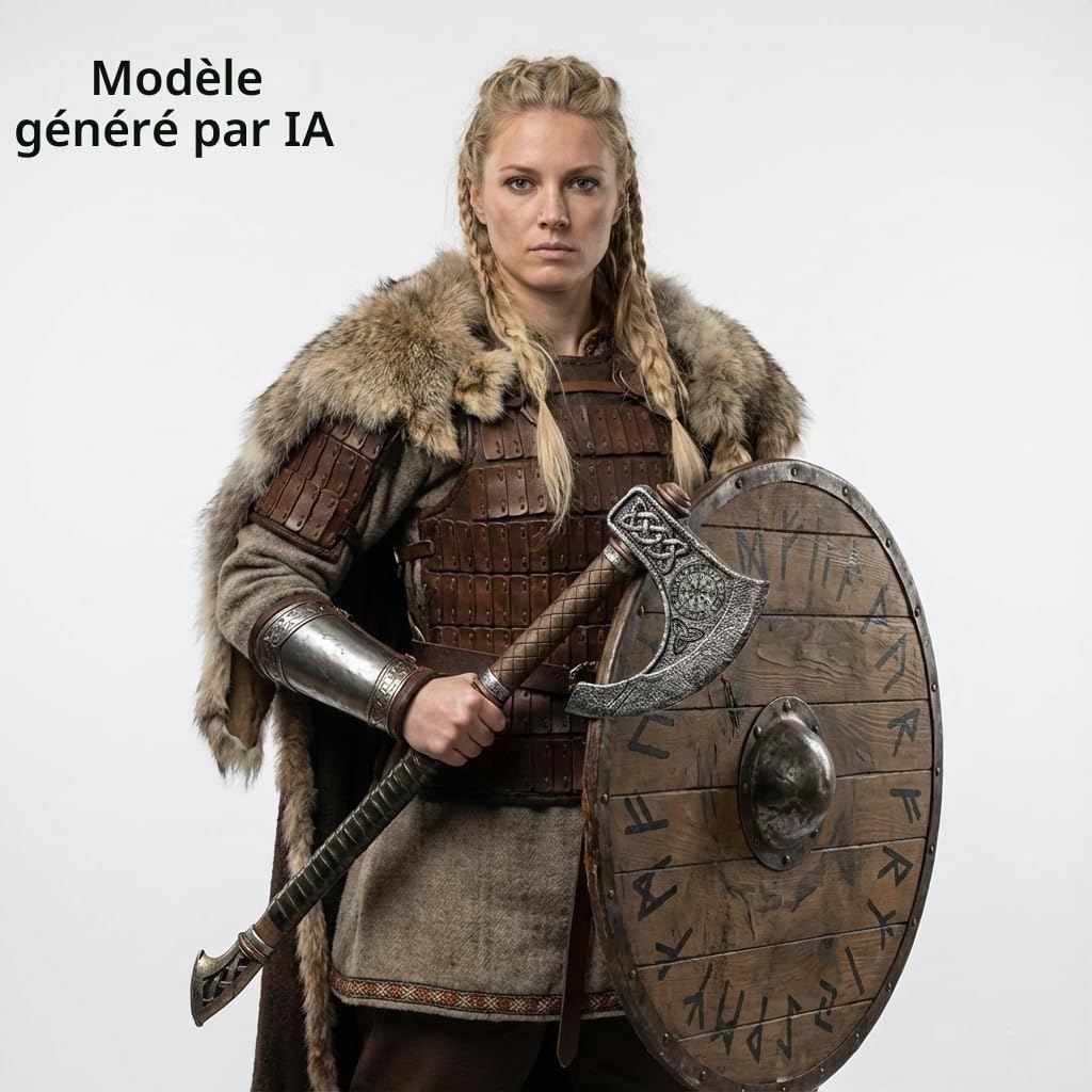 LOOYAR Hache de combat en mousse Viking Aegishjalmur Valknut - Accessoire inspiré de la mythologie nordique pour Halloween