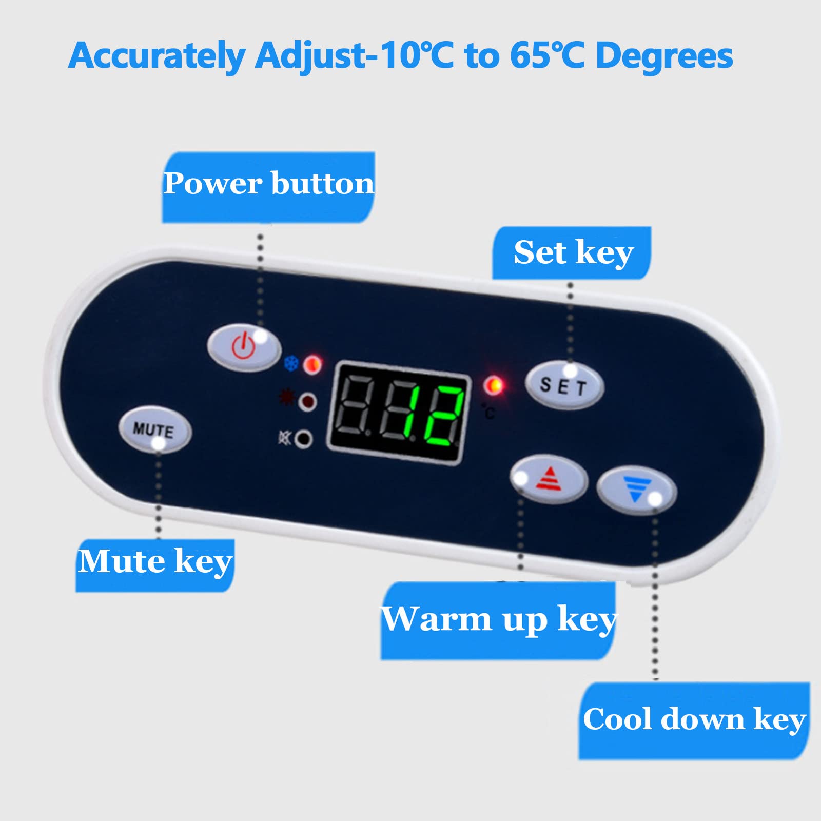 Mini refrigerador portátil de 15 L para coche, compacto, con alimentación de 12/24 V CC y 110/220 V CA, función de frío y calor (-10 °C a 65 °C), para camping, pícnic, barbacoa, uso en exter