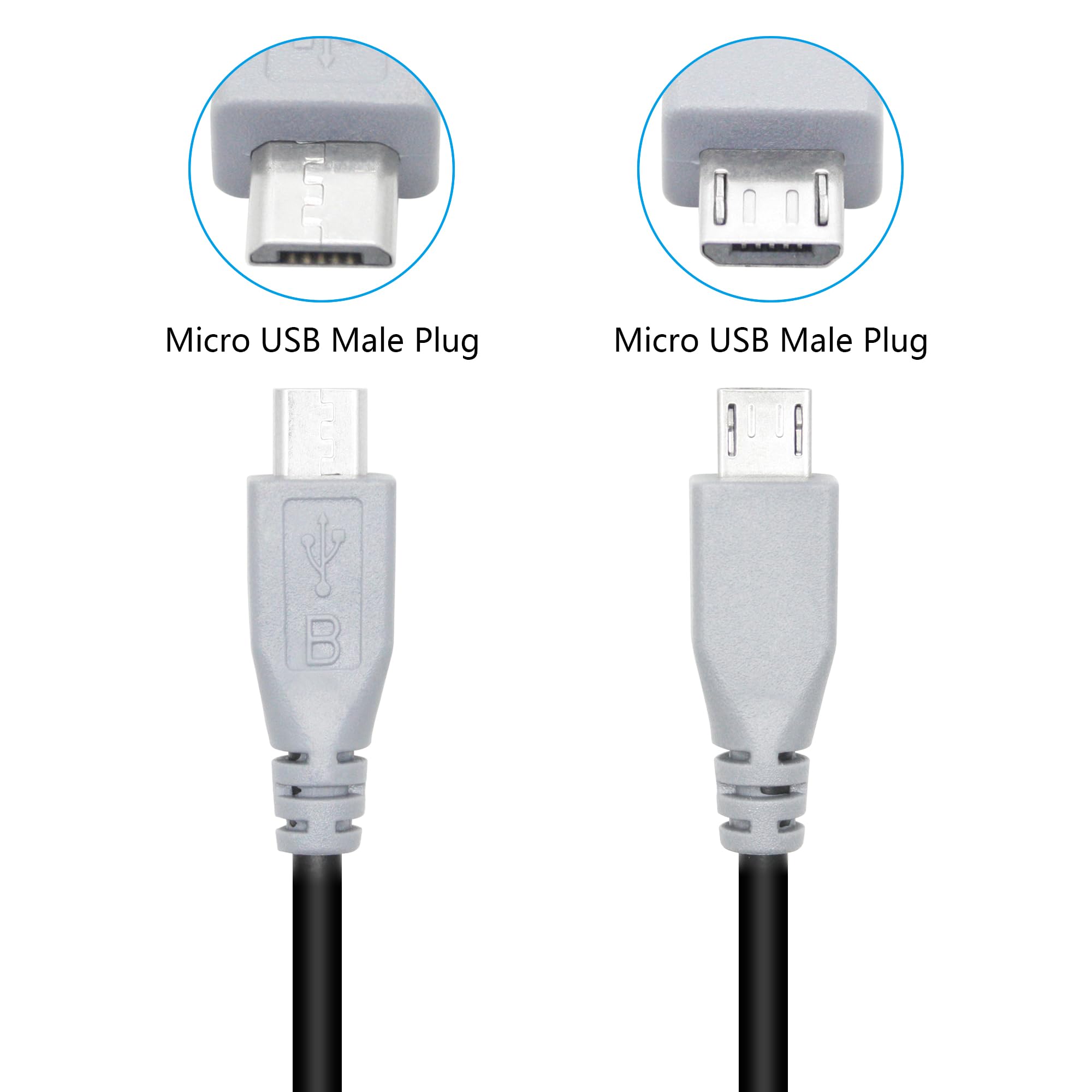 Kabel do ładowania i transmisji danych micro USB męski na micro USB z funkcją OTG, kompatybilny z telefonem komórkowym, tabletem, odtwarzaczem MP3, gamepadem, słuchawkami