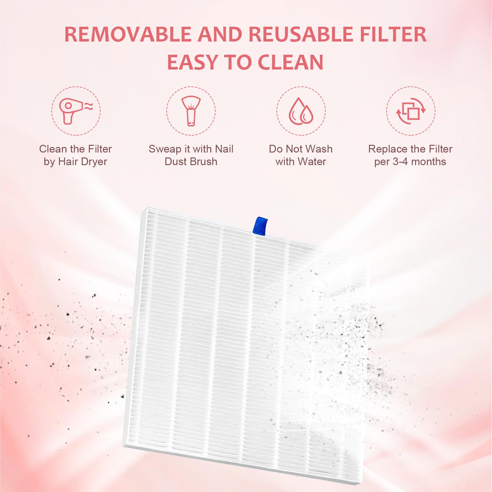 GCCSJ Nail Dust Collector with Adjustable Suction and Reusable Filter