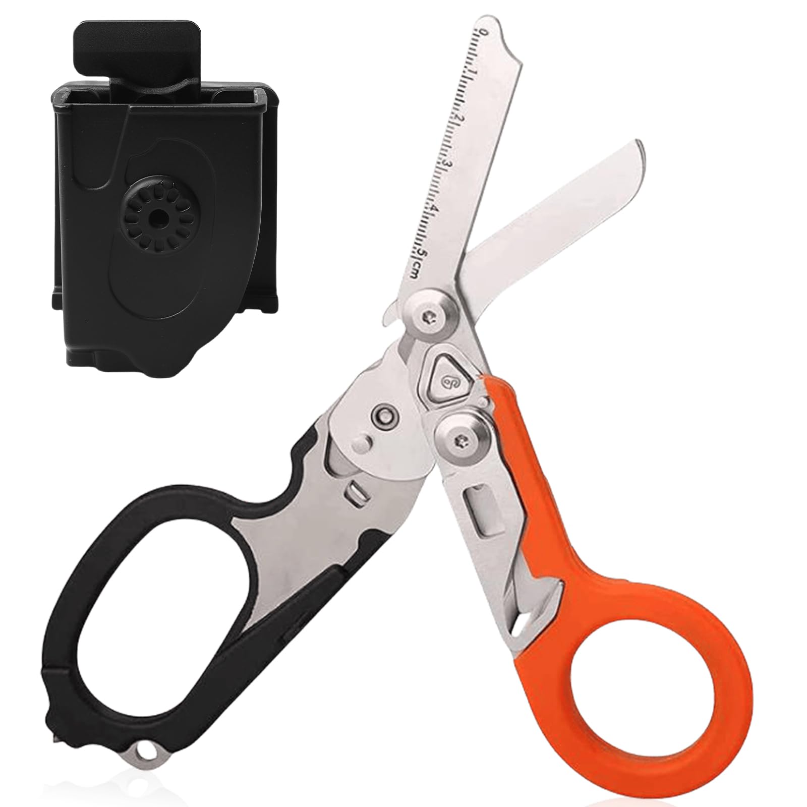 Raptor Response, forbici di emergenza, pinza pieghevole in acciaio inox con 6 funzioni, forbici da salvataggio multitool per traumi o attività quotidiane
