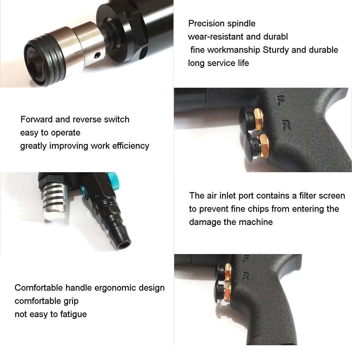 Maschiatrice pneumatica, pistola maschiatrice portatile, 6 mandrini, 400 giri/min, per riparazione automatica, assemblaggio mobili