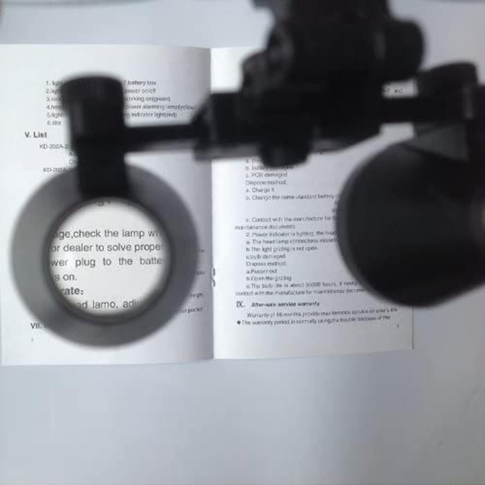 Lenti d'Ingrandimento binoculari chirurgiche 6X con Angolo di Visione Regolabile, Diametro di Lavoro 420 mm, Nere e Occhiali protettivi