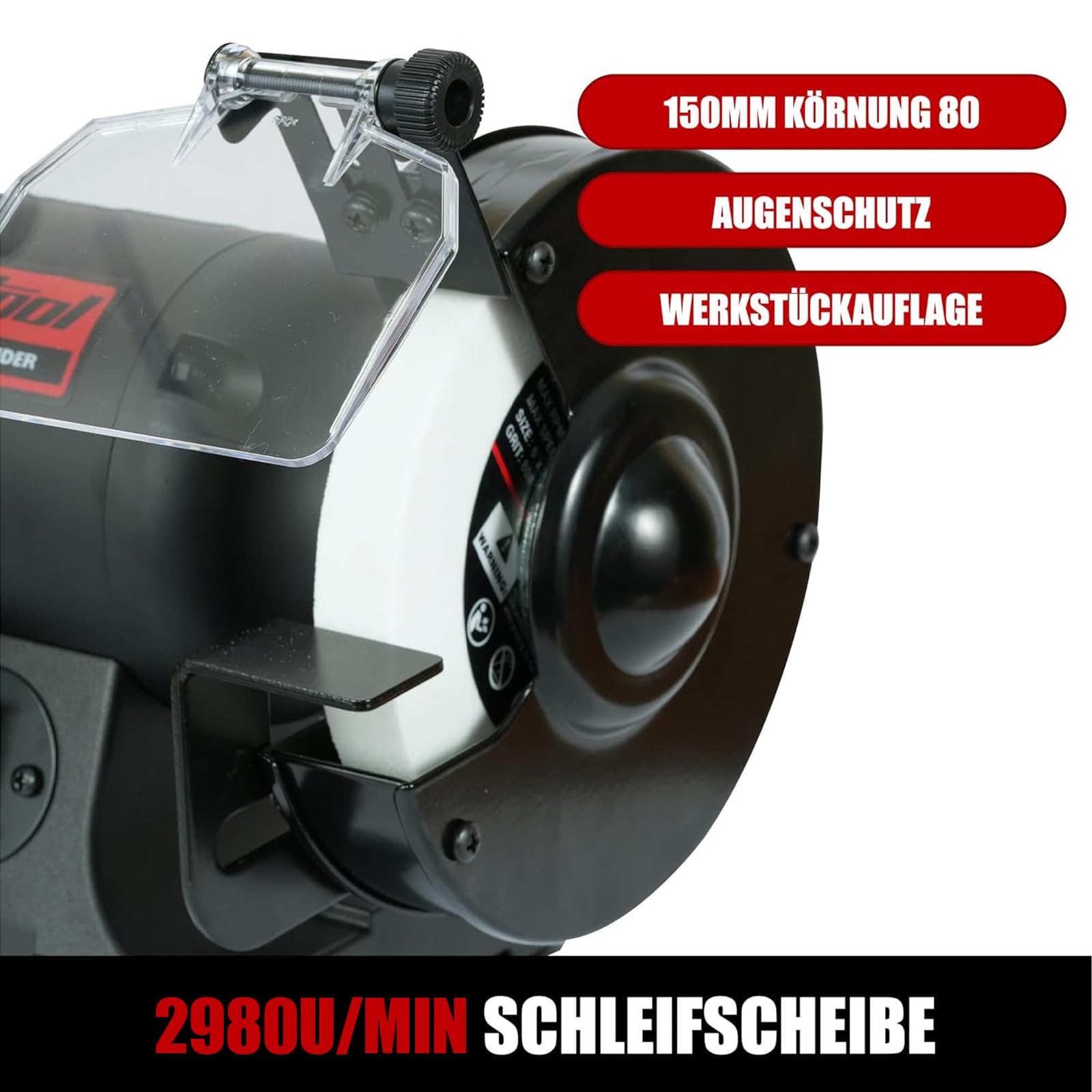 BUCKTOOL Bande abrasive et disque abrasif combiné de 250 W, bande de 25,4 x 762 mm et disque de 150 mm, rangement des clés et retrait facile du couvercle de la courroie
