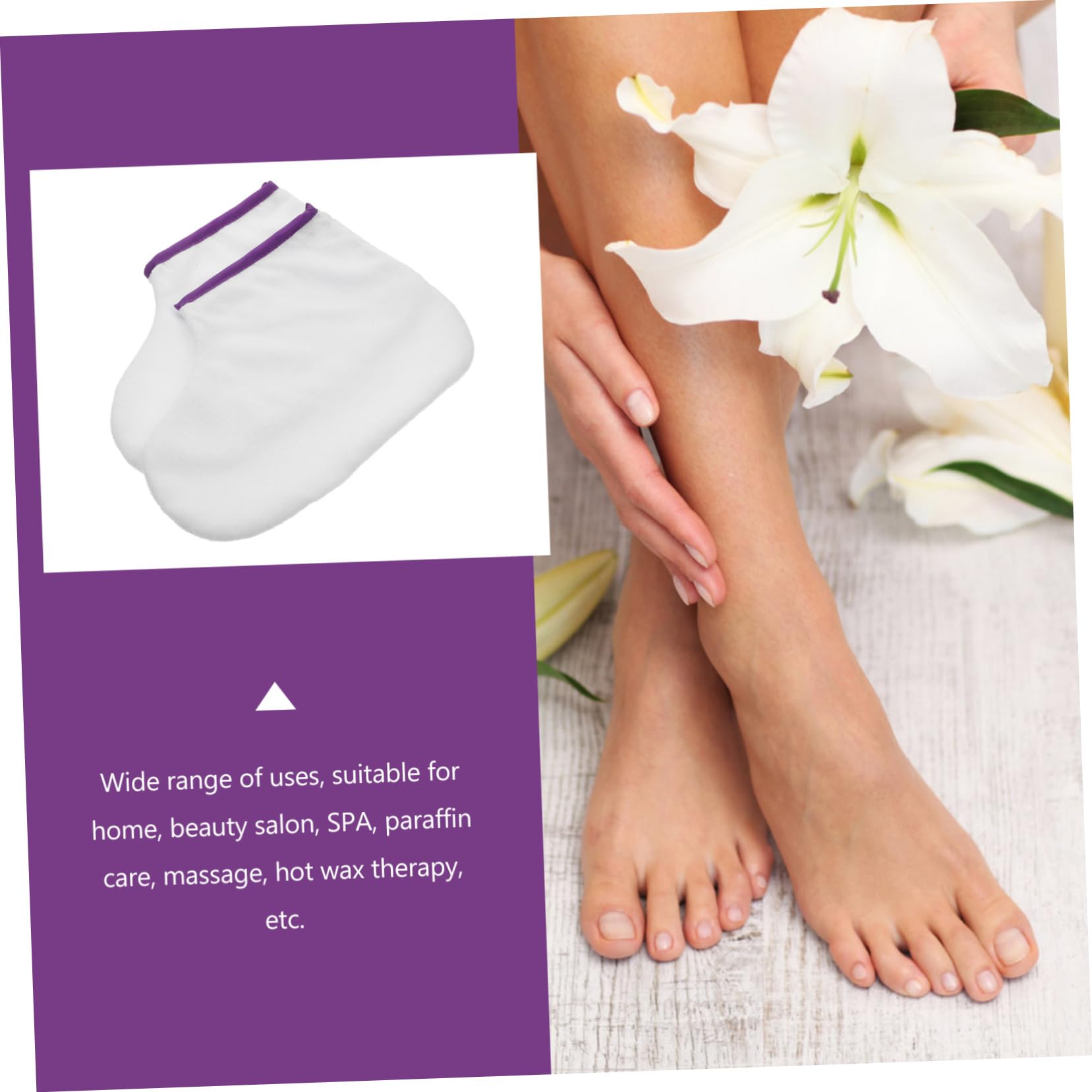 Ipetboom 1pair Foot Paraffin Wax Booties Spa Warming Booties Foot Therapy Wrapping Cover