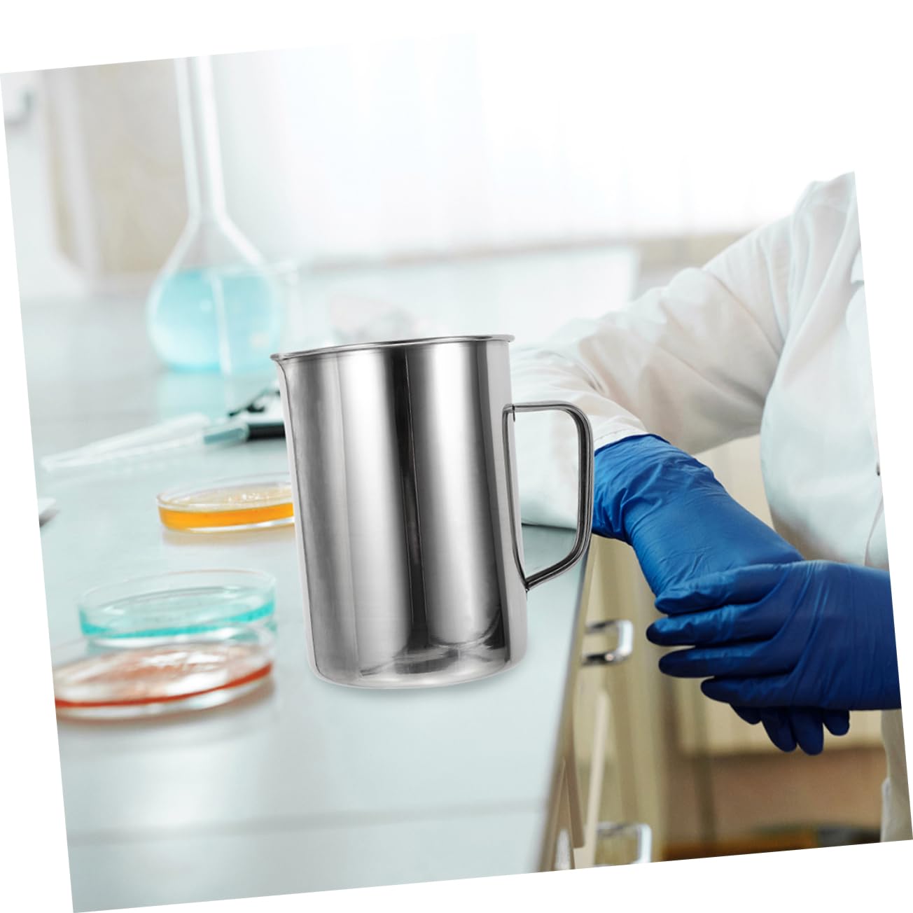 Alipis Misurino in Acciaio Inox 2000 Ml Con Scala Antischiuma Strumento Di Misura Versatile Per Cucina e Laboratorio