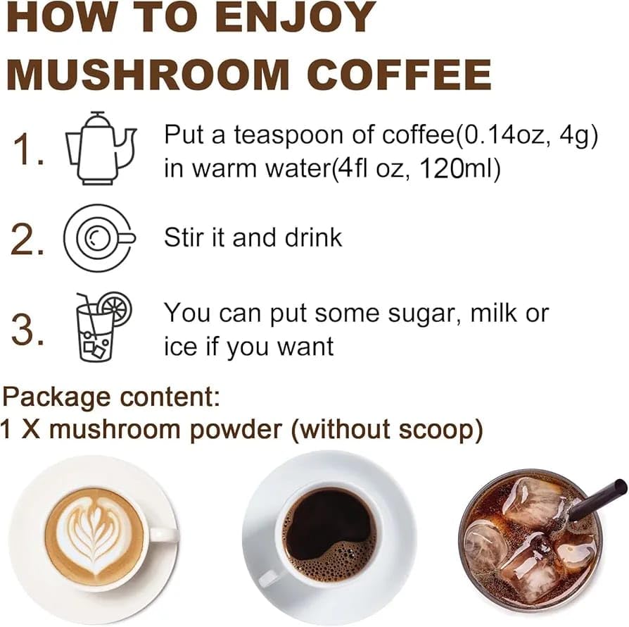 Miniatura 4 de Café de hongos 100% arábica con melena de león, chaga y cordyceps Enfoque y apoyo energético 30 porciones