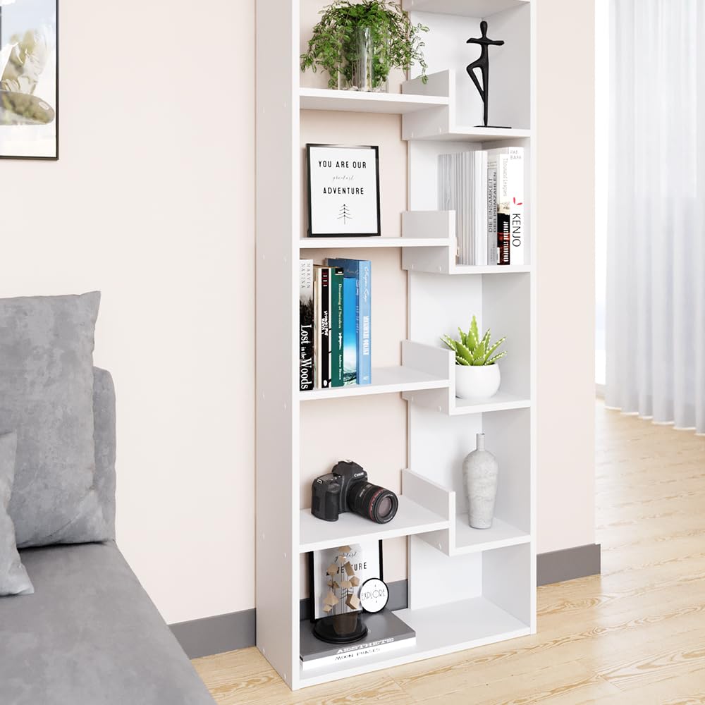 Vicco Raumteiler Fico, Weiß, 61 x 160.2 cm, zur Raumtrennung und Aufbewahrung mit offenem Regalaufbau