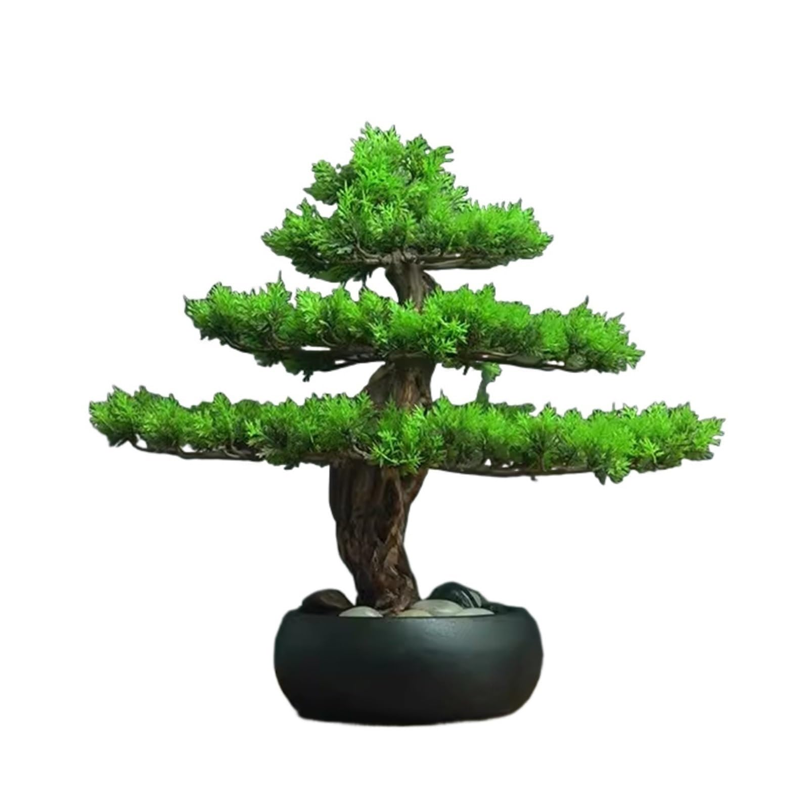 IUokLU Artificial Bonsai Tree Simulated Bonsai Fake Pine Tree Welcome Pine Decoration Office Table Living Room Porch Cabinet Decoration Artificial Tree