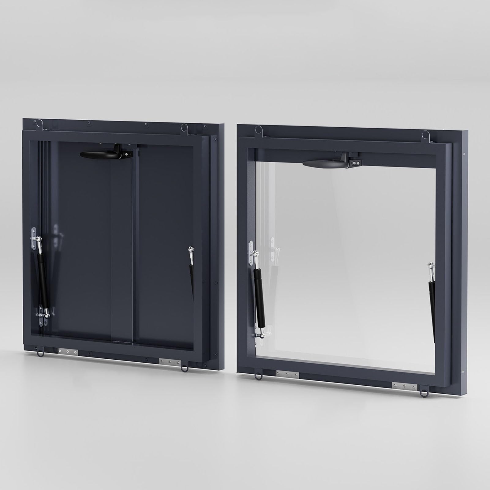 Trappe d'accès au toit – Couvercle de porte de cave pour ventilation et entretien – Porte d'accès pour bâtiment résidentiel (B 75 x 75-86 x 86 cm)