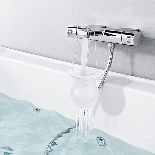 Miniatura 8 de KDF55 - Filtro de bañera blanco para grifo de bañera, elimina el cloro residual y los iones de metales pesados del agua, suaviza el agua dura,