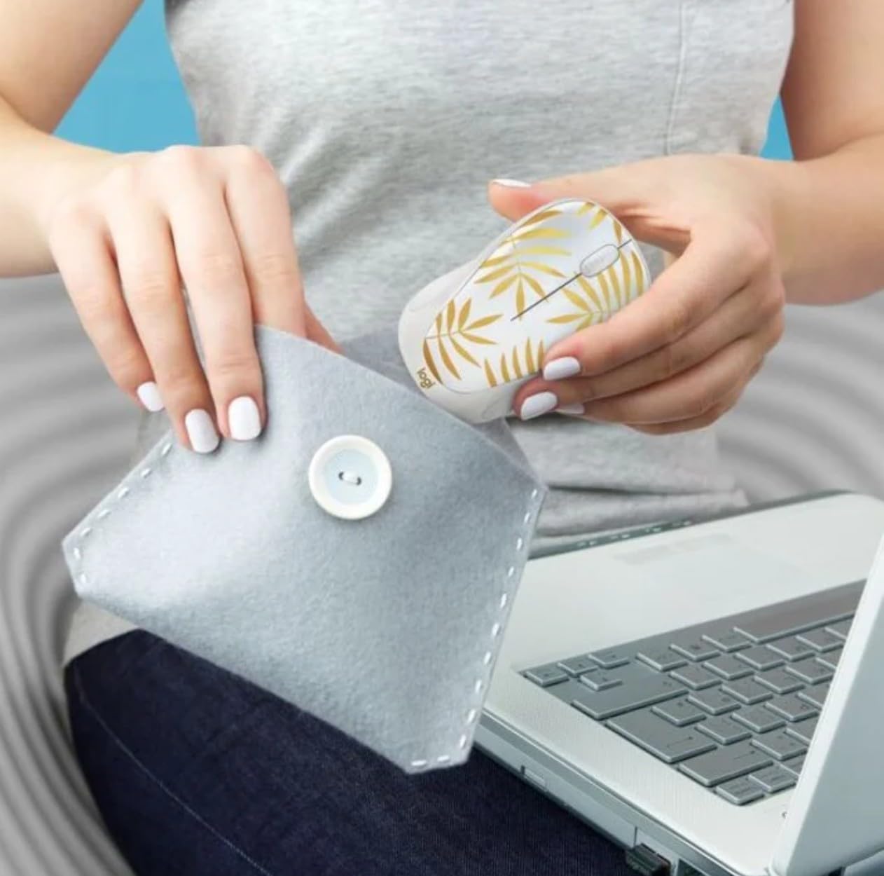 Logitech M317C Wireless Mouse - Bamboo Dream (Renewed)