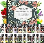 Aeshory Essential Oils Set 20 x 5ml, Natural Pure Essential Oil for Diffusers for Home, Humidifier, Aromatherapy, Relaxing, Cleaning, Candle Scents, Perfume, Soap Making