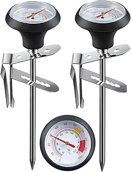 Milk Frothing Thermometer 2 Packs for Coffee Chocolate Cappuccino Frothy Milk Foam Stainless Steel Thermometer Latte Art Pen