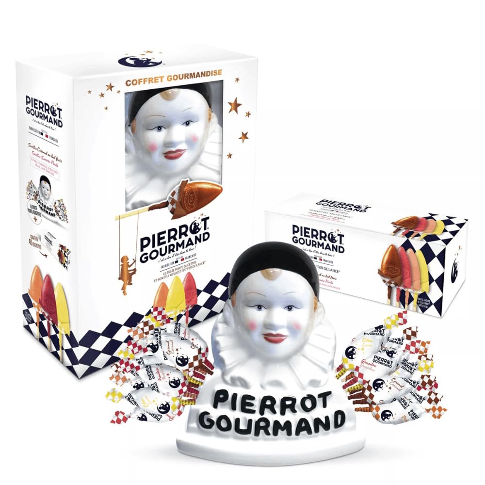 Pierrot Gourmand Lollipop Holder with Mixed Flavours Lollipops x 40