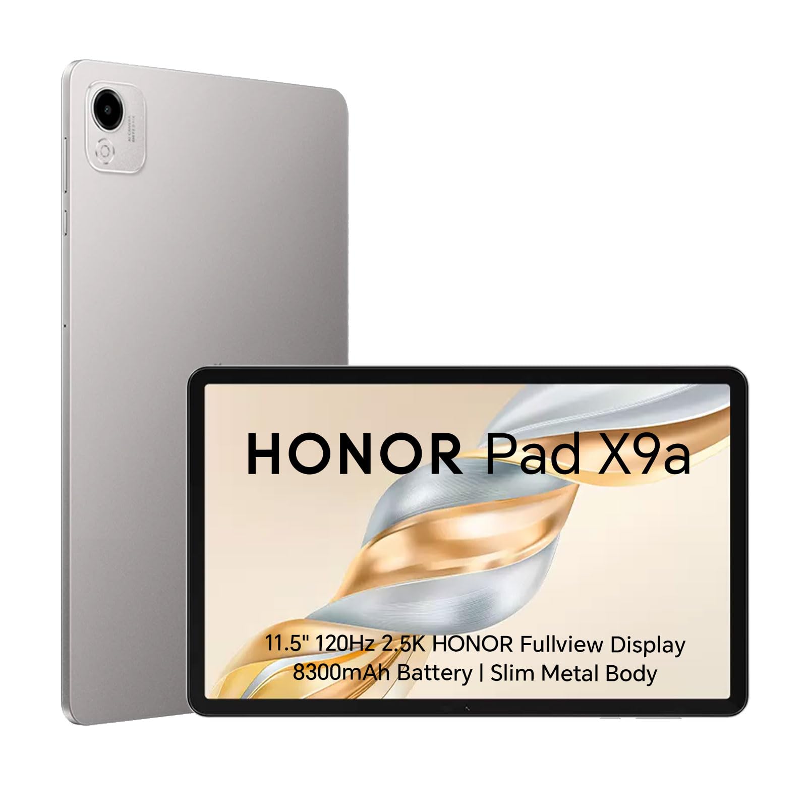 HONOR Pad X9A Tablet, 11.5" 120Hz Display, 6GB 128GB, Batteria 8300mAh, Qualcomm Snapdragon 685 a 6nm, Android 15, Quattro Altoparlanti, Progettazione Metallica, WiFi, Grigio