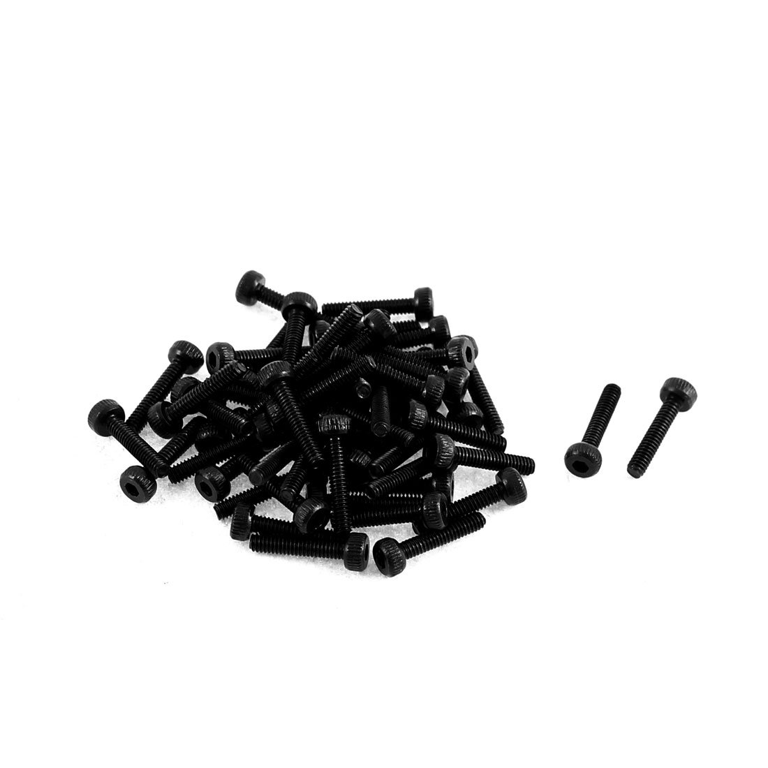 Sourcingmap M2x10mm 12.9 Alloy Steel Screw Cap Point Hex Socket Screws Bolts Black 50pcs