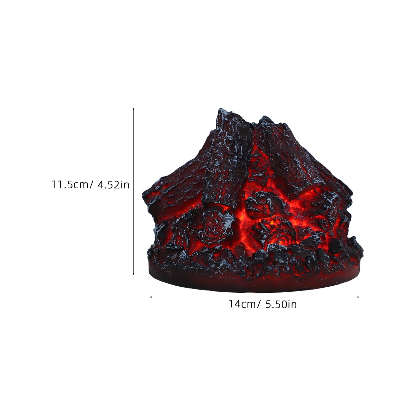 Lámpara de Llama Artificial 3D Leños Simulados Luz LED Cálida Portátil para Chimenea Pequeña Luz Nocturna sin Deslumbramiento Adecuado para Dormitorio Hotel Navidad y