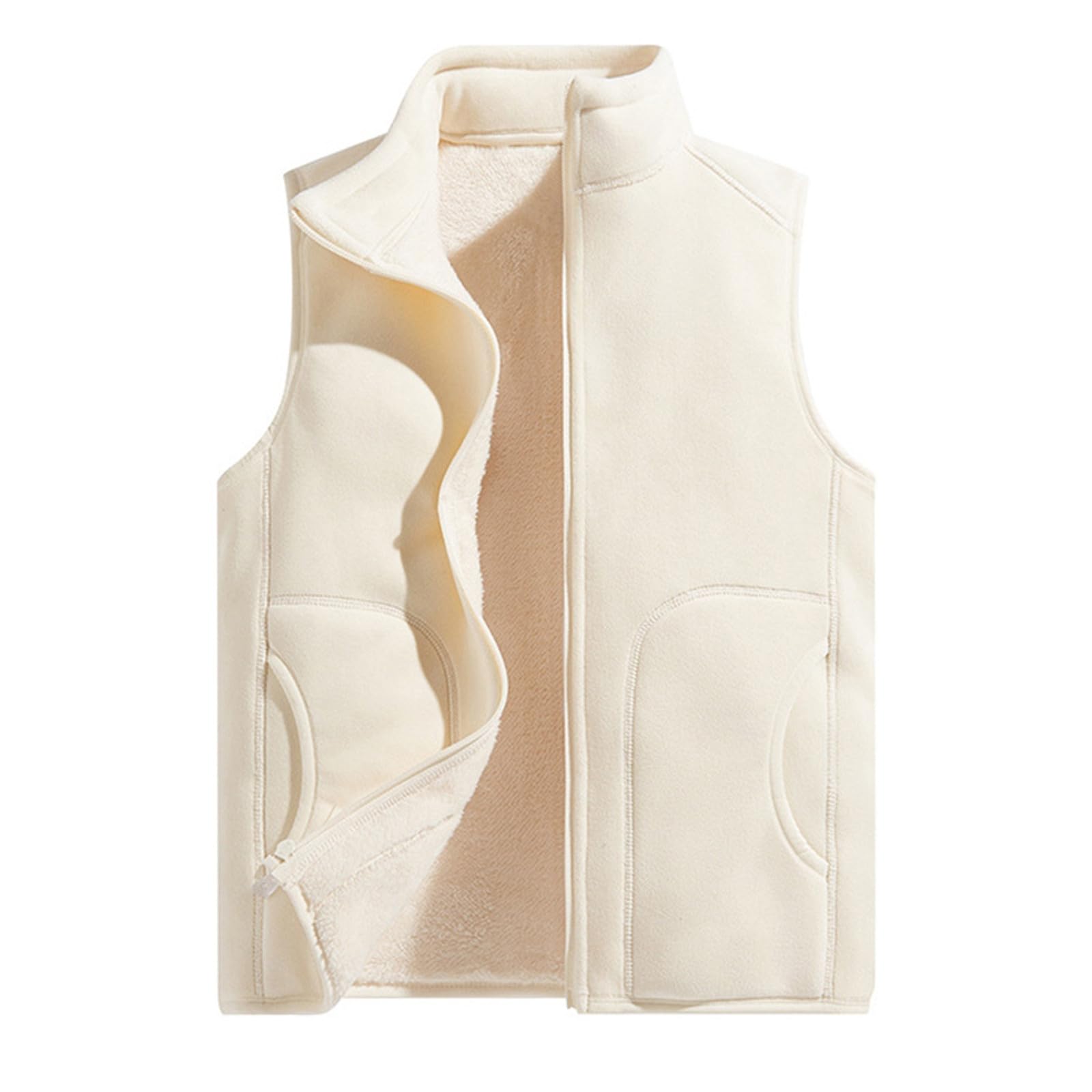 Genérico Chaleco con capucha Mujer,Chaqueta acolchada sin Mangas Casual Color sólido Invierno Plumas resistente al viento de plumón Chaqueta cálida para clima frío