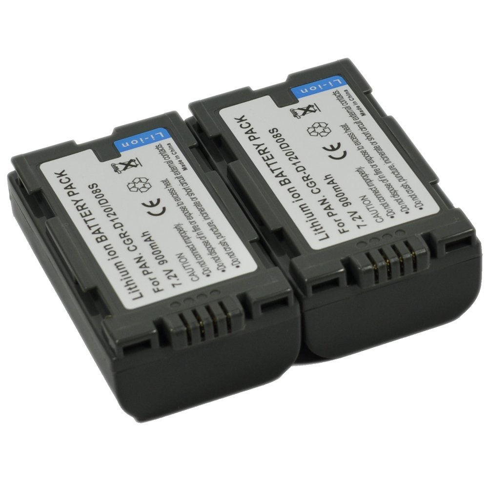 2X CGR-D120 Batterie Pour Panasonic CGRD120 CGA-D07S CGP-D110 CGR-D08 D08R D08S D120T VW-VBD21 VBD40 NV-DB1 GX7 MD9000 MG3 PV-BP8 D401 DBP8 DC252 DC352 DS15 DS29 DS30 DS33 DS35 DS37 DV101 DV102 DV103 - View #2